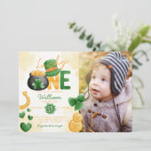 St patricks dayラッキーワン第1誕生日招待状 招待状 (スタンド正面)