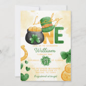 St patricks dayラッキーワン第1誕生日招待状 招待状 (正面)