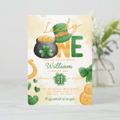 St patricks dayラッキーワン第1誕生日招待状 招待状 (スタンド正面)