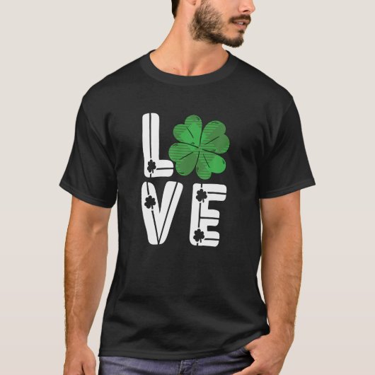 St patricks dayラブシャムロックアイリッシュメンズウィメンズCou Tシャツ (正面)