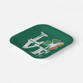 St patricks dayラブラッキーアイリッシュシャムロックグリーン ペーパープレート (傾斜あり)