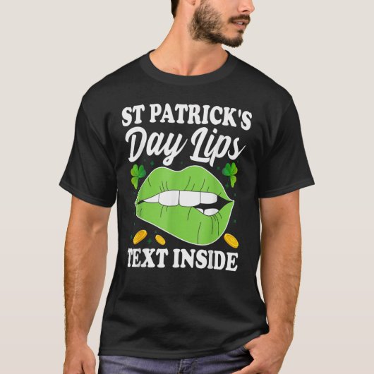 St patricks dayリップスシャムロックサンパトリックの日 tシャツ (正面)