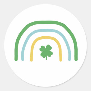 St patricks dayレインボーアイリッシュシャームロックラック ラウンドシール