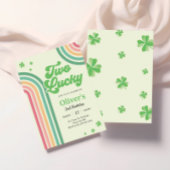 St patricks dayレインボーツーラッキーセカンド誕生日 招待状