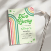 St patricks dayレインボーツーラッキーセカンド誕生日 招待状