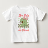 St patricks dayレトロなアイリッシュクローバーキュートギフト ベビーTシャツ (正面)