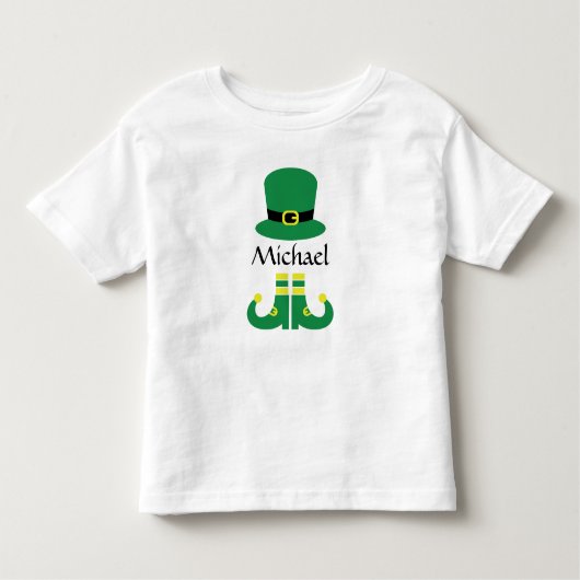 St patricks dayレプレシャンハットかわいい名前の少年たち トドラーTシャツ (正面)