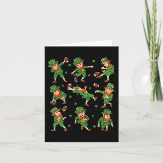 St patricks dayレプレシャンフットボール選手クローバー カード (正面)