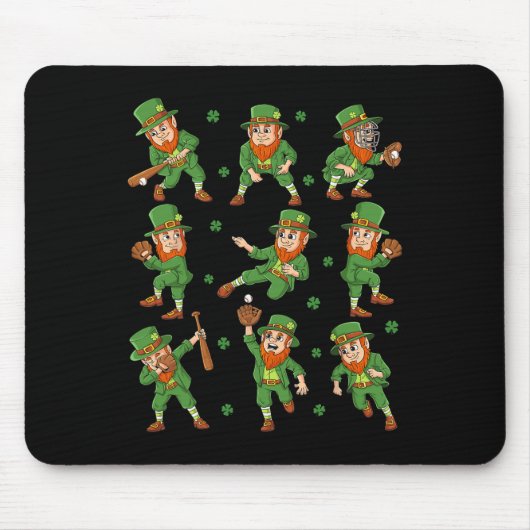 St patricks dayレプレシャン野球選手ボーイズGi マウスパッド (正面)