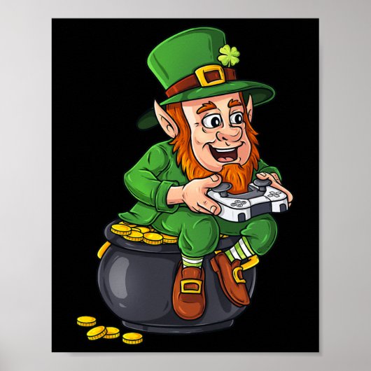 St patricks dayレプレショーオンビデオゲームコントローラB ポスター (正面)