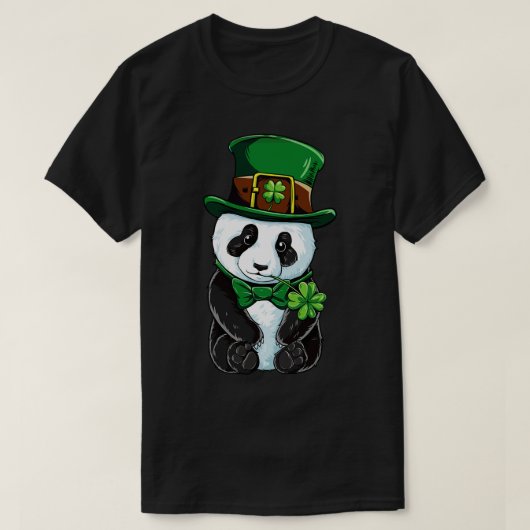 St patricks dayレプレショーンパンダキュートなアイリッシュギフト tシャツ (デザイン正面)
