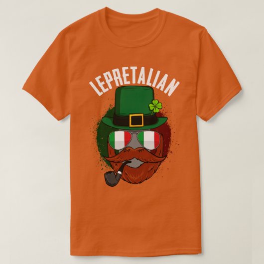 St patricks dayレプレタリアンアイリイタリアンッシュ tシャツ (デザイン正面)