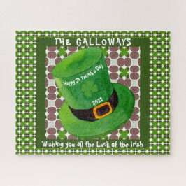 St patricks dayレプレチャンハットモノグラムアイリッシュラック ジグソーパズル