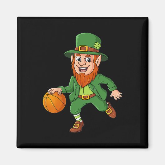 St patricks dayレプレチャンバスケットボールラッキーボーイズG マグネット (正面)