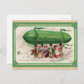 St patricks dayヴィンテージアイリッシュシャームロックブリンプ ポストカード (正面/裏面)