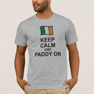 St patricks day保フード付きスウェットシャツCALM AND PADDY ON FLA Tシャツ