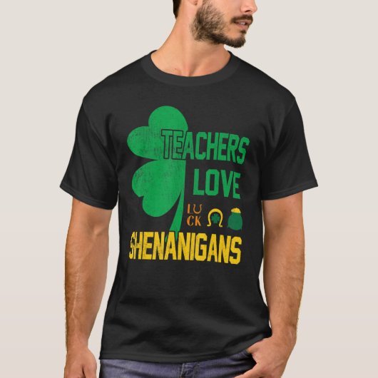 St patricks day先生ラブシェナニガンハーフシャ tシャツ (正面)