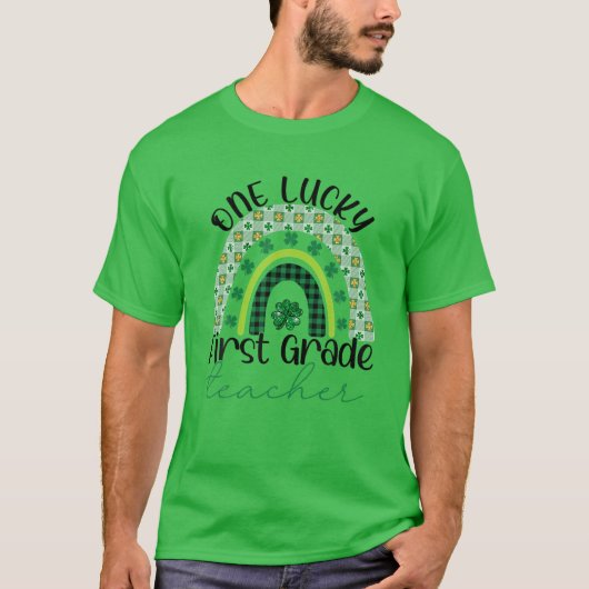 St patricks day先生ワンラッキーファーストグレードティーシュ tシャツ (正面)