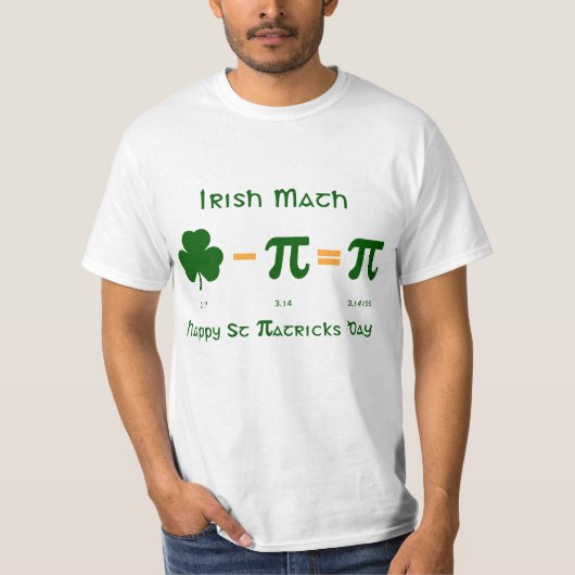 St patricks day及びPi日の組合せのTシャツ Tシャツ (正面)