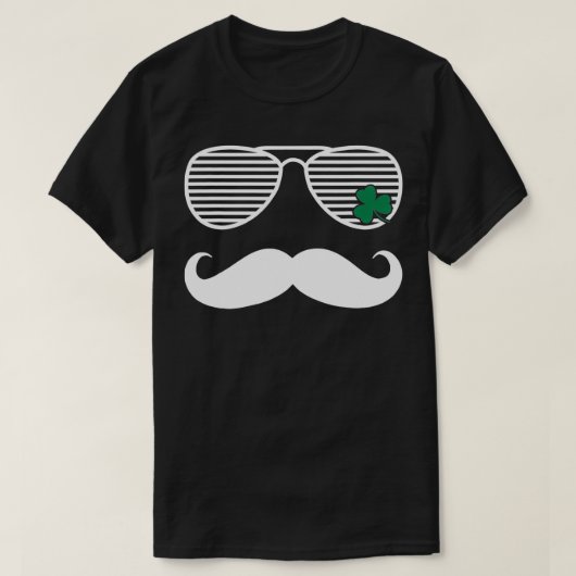 St patricks day口ひげサングラスグラフィック tシャツ (デザイン正面)