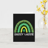 St patricks day女子おもしろいシーリー カード (黄色い花)