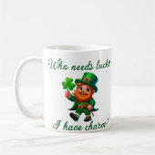 St patricks day幸運を必要とする私はチャームを持つ コーヒーマグカップ (左)