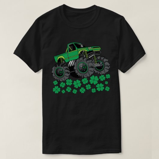 St patricks day幼児モンスタートラックボーイズギフト tシャツ (デザイン正面)