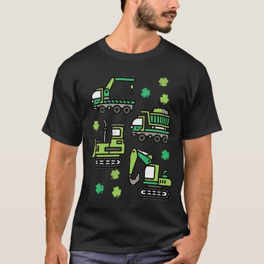 St patricks day建築トラックおもしろいボーイズキッド tシャツ (正面)