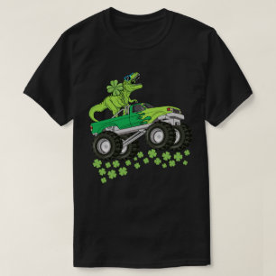 St patricks day恐竜Tレックスモンスタートラックキッズ Tシャツ