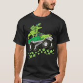 St patricks day恐竜Tレックスモンスタートラックキッズ Tシャツ (正面)