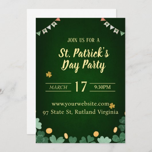 St patricks day招待 招待状 (正面/裏面)