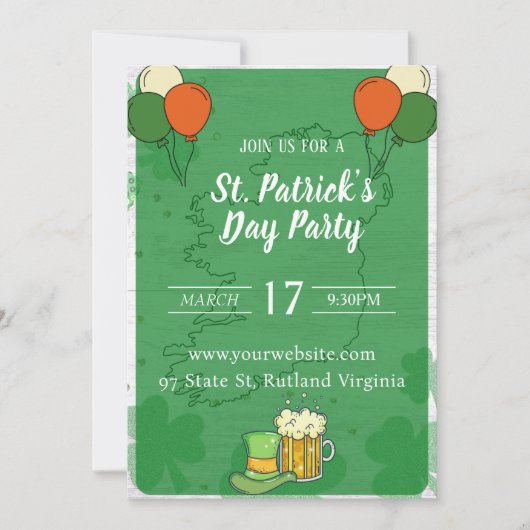 St patricks day招待 招待状 (正面)