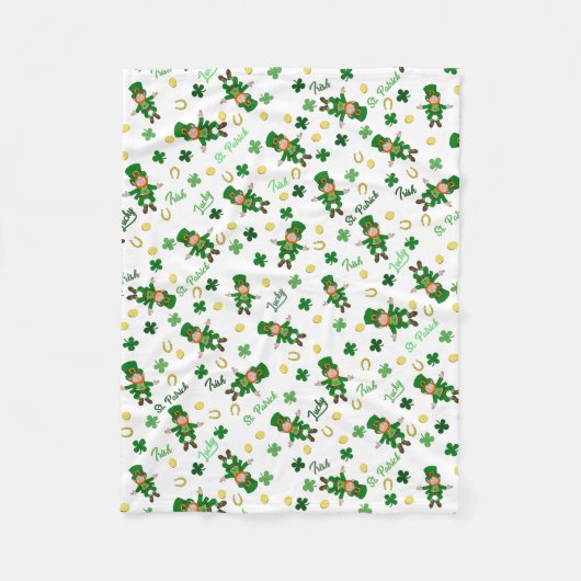 St patricks day模様 フリースブランケット (正面)