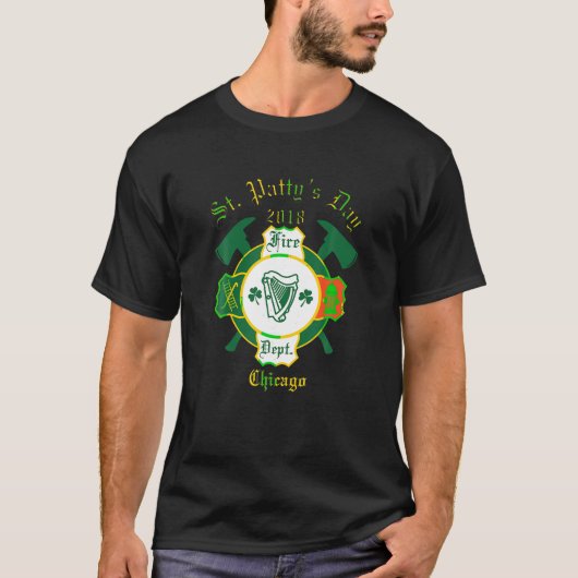 St patricks day消防士シャツシカゴファイアド tシャツ (正面)