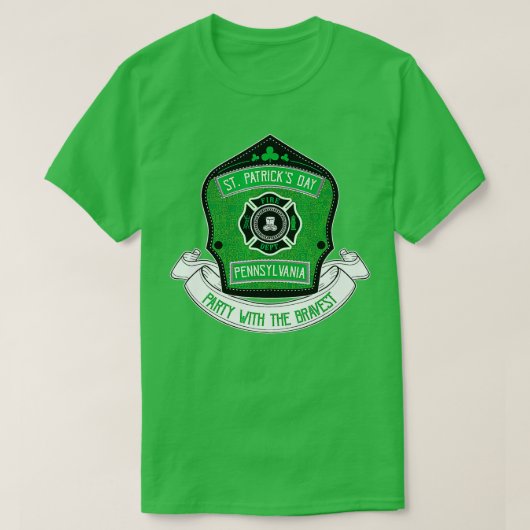 St patricks day消防士ペンシルバニア・ブラベストT Tシャツ (デザイン正面)
