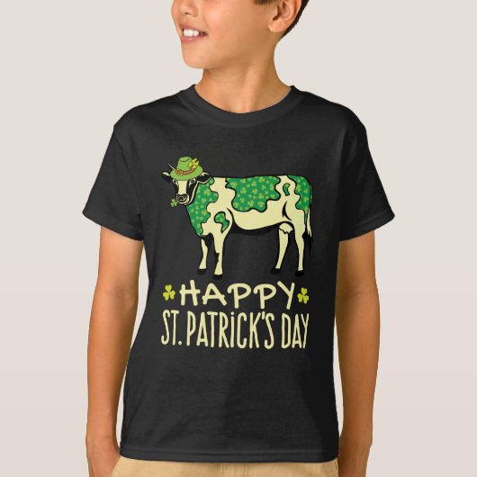 St patricks day牛の家畜 tシャツ (正面)