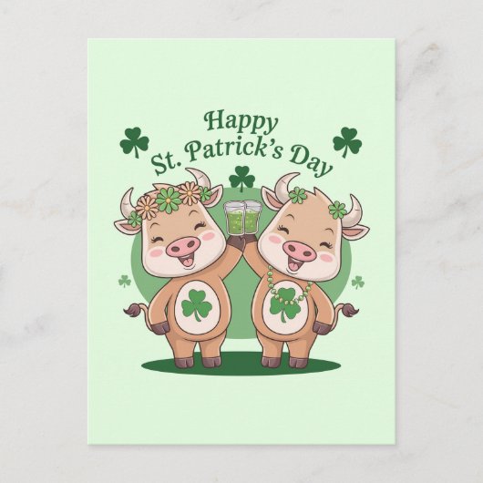 St patricks day牛 ポストカード (正面)