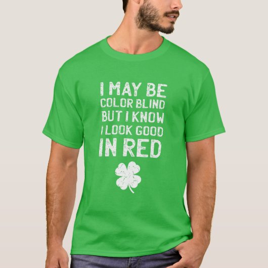 St patricks day男性へと女性 – おもしろいカラーBl Tシャツ (正面)