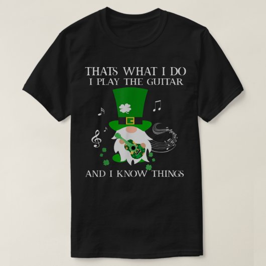 St patricks day男性へギター女子おもしろい音楽G Tシャツ (デザイン正面)