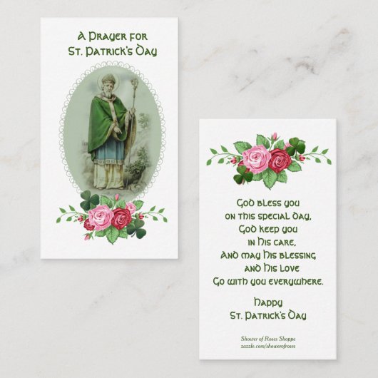 St patricks day祈りの言葉賛美の聖域 名刺 (正面/裏面)