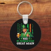 st patricks day素晴らしを再びおもしろいトランプ兵W キーホルダー (正面)