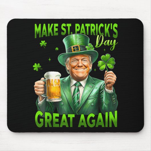 st patricks day素晴らしを再びおもしろいトランプ兵W マウスパッド (正面)