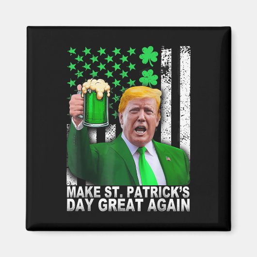 st patricks day素晴らしを再びおもしろいトランプ兵W マグネット (正面)