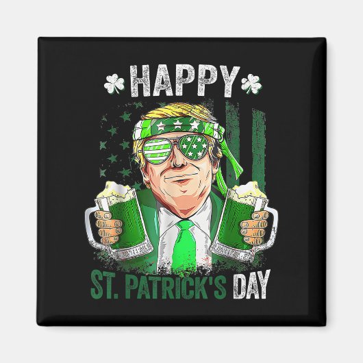st patricks day素晴らしを再びおもしろいトランプ兵W マグネット (正面)