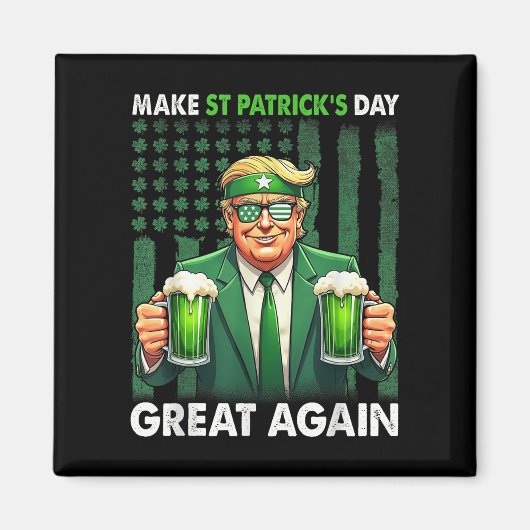 st patricks day素晴らしを再びおもしろいトランプ兵W マグネット (正面)