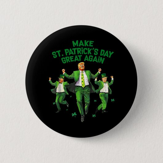 st patricks day素晴らしを再びおもしろいトランプ兵W 缶バッジ (正面)