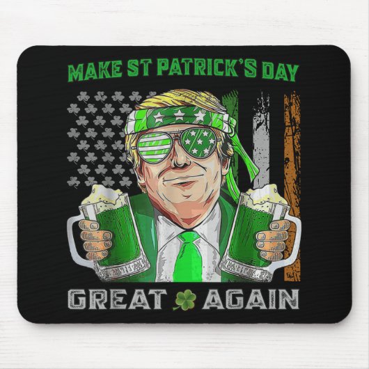 st patricks day素晴らしを再びおもしろいビール切り マウスパッド (正面)