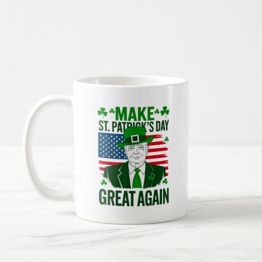 st patricks day素晴らしを再びおもしろい切る コーヒーマグカップ (左)
