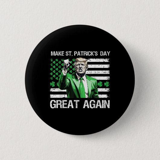 st patricks day素晴らしを再びおもしろい切る 缶バッジ (正面)