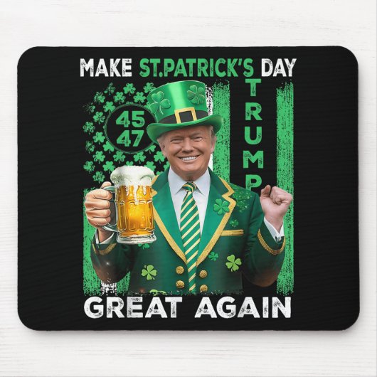 st patricks day素晴らしを再びトランプ45 47国旗 マウスパッド (正面)
